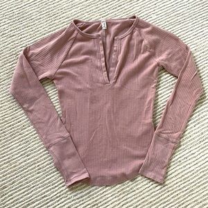 Free people, long sleeve, light tinted pink size US small